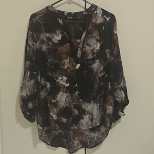 Vera Wang Womens Oil Spill Blouse